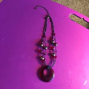 NWOT-Lia Sophia ‘Cinnabar’ Necklace-Crystal-Bronze